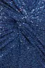 Twisted Front Sequin Maxi Dress - Navy by Goddiva sold by Goddiva