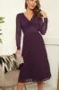 Twist V-Neck Long Sleeve Pleated Dress by Double Second sold by Goddiva