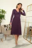 Twist V-Neck Long Sleeve Pleated Dress by Double Second sold by Goddiva
