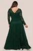 Scalloped Lace A-Line Maxi Dress - Emerald Green by Goddiva Plus sold by Goddiva