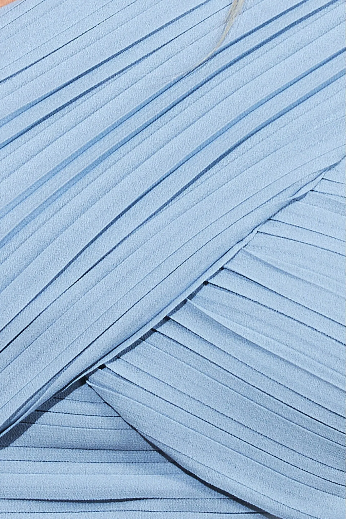 One Shoulder Pleated Chiffon Scarf Maxi - Blue by Goddiva sold by Goddiva product image thumbnail 3