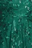 Flared Sleeve Embroidered Maxi Dress - Emerald by Goddiva Plus sold by Goddiva