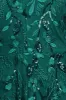 Flared Sleeve Embroidered Maxi Dress - Emerald Green by Goddiva sold by Goddiva