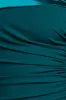 One Shoulder Satin Band Maxi Dress - Emerald Green by Goddiva sold by Goddiva