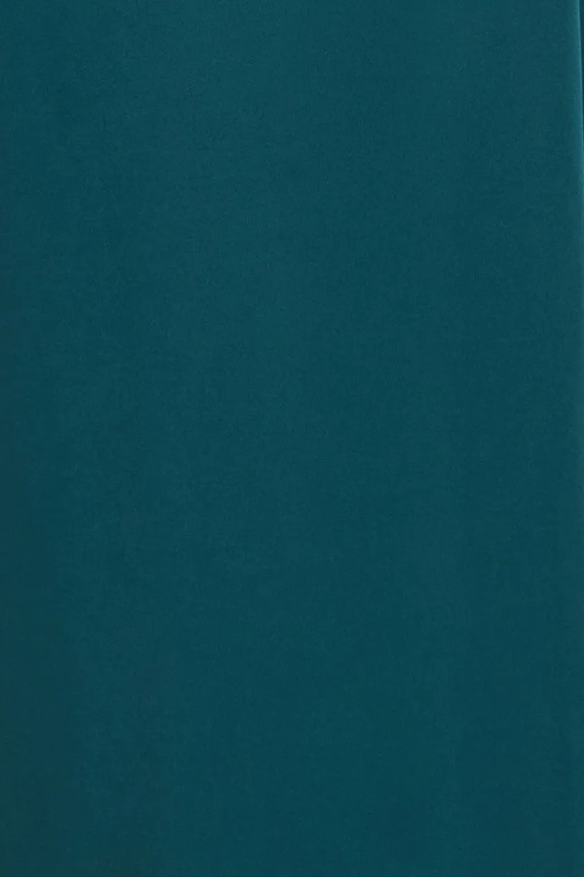 Scuba & Lace Wrap Maxi Dress - Emerald by Goddiva Plus sold by Goddiva product image thumbnail 4