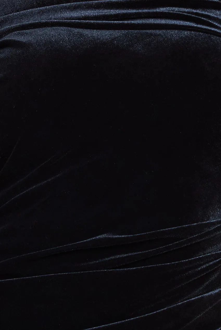 One Shoulder Velvet Maxi Dress - Black by Goddiva sold by Goddiva product image thumbnail 4