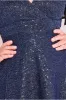 Goddiva Lurex Sequin Flutter Sleeve Maxi - Navy sold by Goddiva