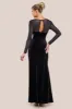 Hotfix Diamante Sleeve Front Split Velvet Maxi Dress - Black by Goddiva sold by Goddiva