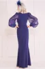Chiffon & Scuba Thigh Split Maxi - Navy by Goddiva sold by Goddiva