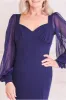 Chiffon & Scuba Thigh Split Maxi - Navy by Goddiva sold by Goddiva