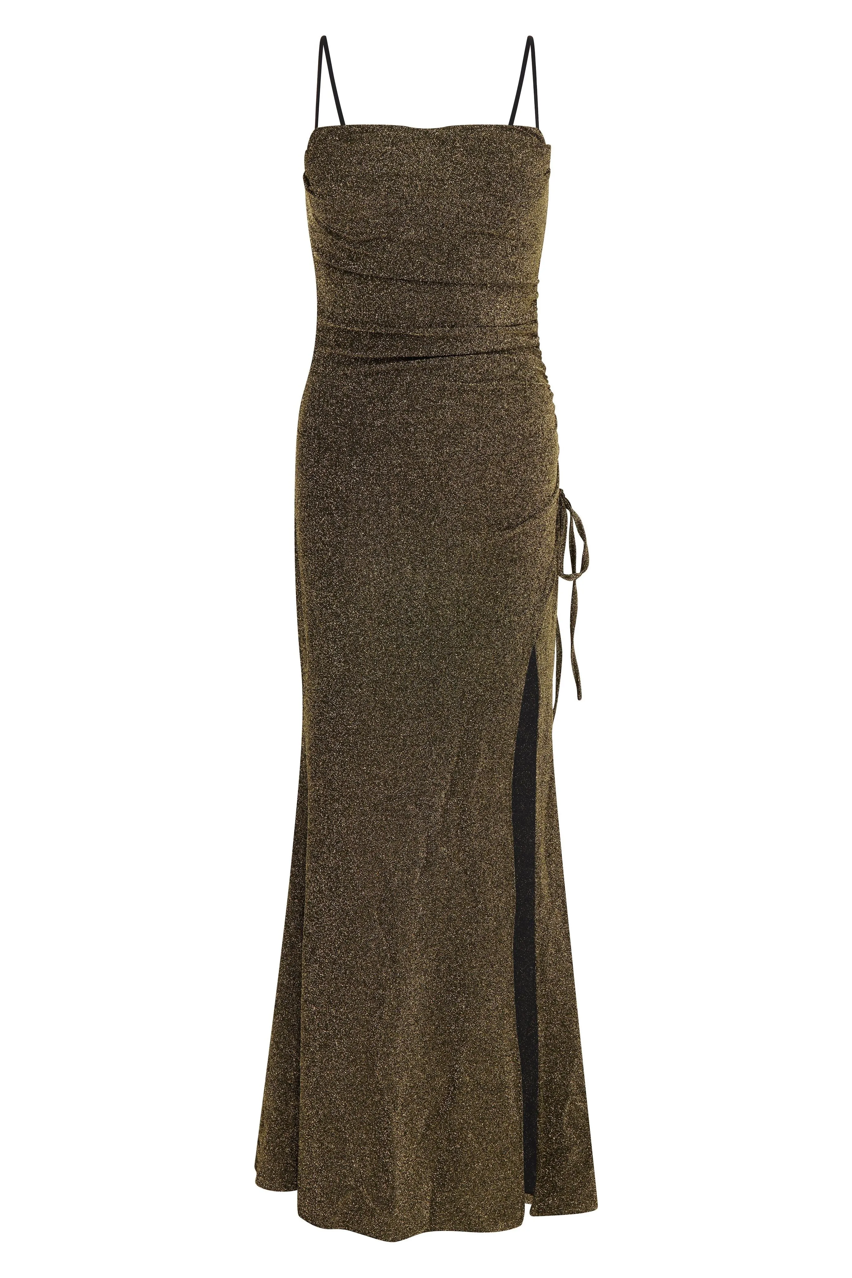 Liquorish Gold Lurex Maxi Jersey Dress sold by Goddiva product image thumbnail 2