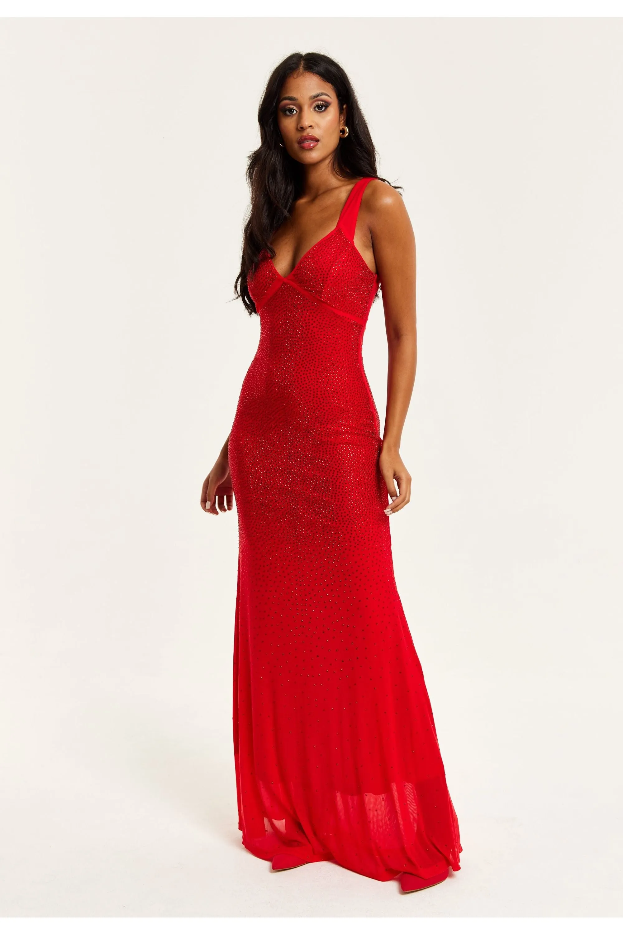 Red Sequin Maxi Dress With Open Back Detail by Liquorish sold by Goddiva product image thumbnail 5