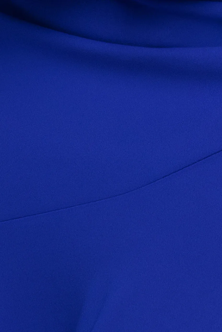 Scuba Crepe Off Shoulder Front Split Maxi Dress - Royal Blue by Goddiva Plus sold by Goddiva product image thumbnail 4