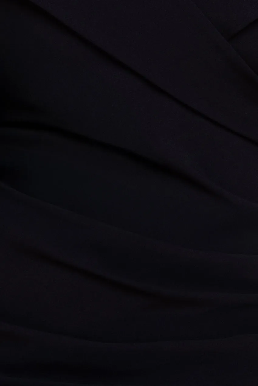 Scuba Crepe Off Shoulder Front Split Maxi Dress - Black by Goddiva Plus sold by Goddiva product image thumbnail 4