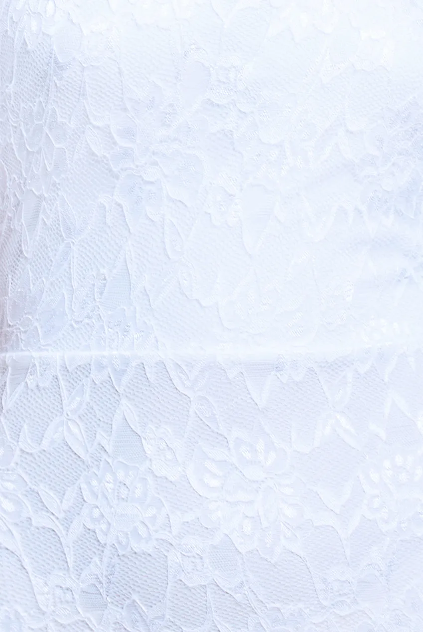 One Shoulder Scalloped Neck Maxi Dress - White by Goddiva sold by Goddiva product image thumbnail 4