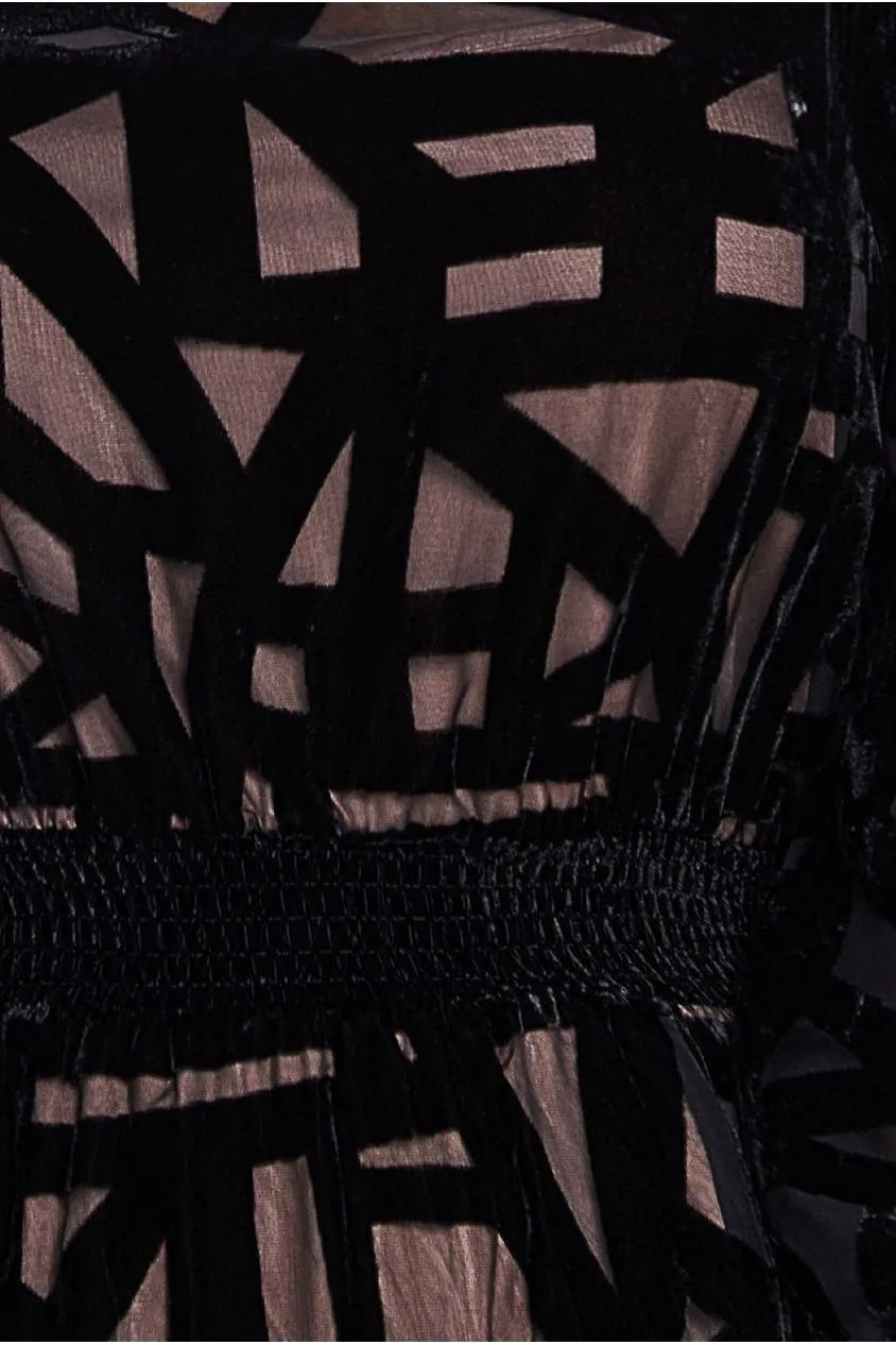 Burnout Velvet Maxi Dress - Black by Goddiva Plus sold by Goddiva product image thumbnail 4