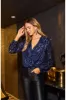 Sequin Wrap Bodysuit With Long Sleeve by Urban Touch sold by Goddiva