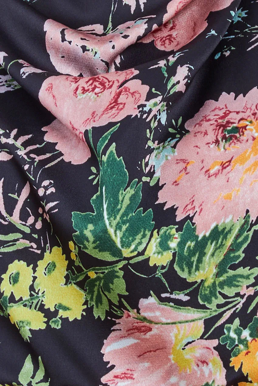 Ruched Asymmetric High Neck Satin Midi Dress by Urban Touch sold by Goddiva product image thumbnail 4