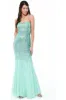 Goddiva Bandeau Sequin & Chiffon Maxi With Scarf - Mint sold by Goddiva