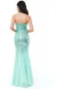 Goddiva Bandeau Sequin & Chiffon Maxi With Scarf - Mint sold by Goddiva