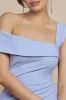 Off The Shoulder Pleated Waist Maxi Dress - Lilac by Goddiva sold by Goddiva