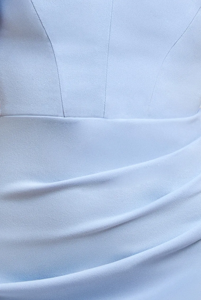 Off The Shoulder Draped Sleeve Maxi Dress - Blue by Goddiva sold by Goddiva product image thumbnail 4