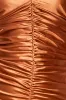 Multi-Tied Satin Gathered Ring Maxi Dress - Bronze by Goddiva sold by Goddiva