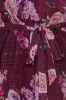 Printed Lurex A-Line Flutter Sleeve Midi Dress - Berry by Goddiva sold by Goddiva