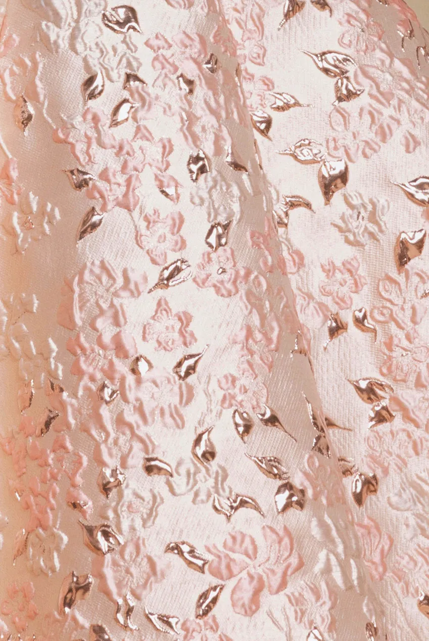 Jacquard Sleeveless A-line Mini Dress - Blush Pink by Goddiva sold by Goddiva product image thumbnail 4