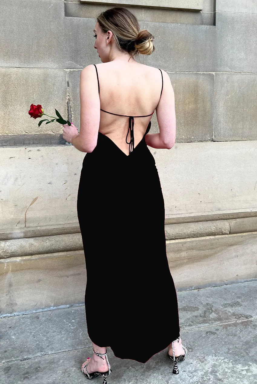 Kaylee Black Ruched Back Bodycon Dress by InFlair sold by Goddiva product image thumbnail 3