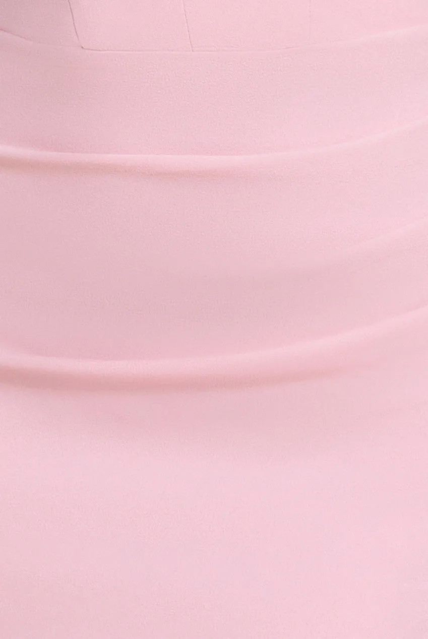 Off The Shoulder Draped Sleeve Maxi Dress With Diamante Neckline - Blush Pink by Goddiva sold by Goddiva product image thumbnail 4