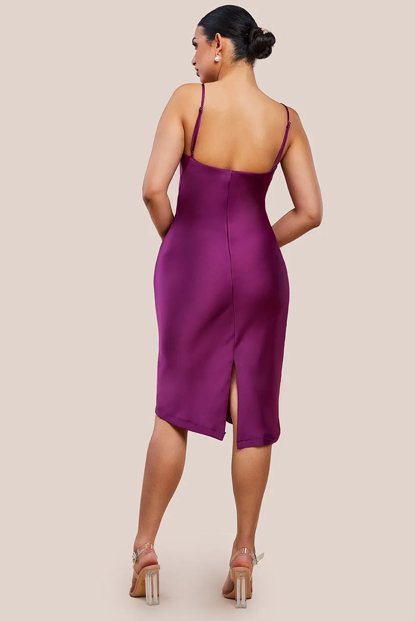 Cowl Neck Satin Slip Cami Midi Dress by Urban Touch sold by Goddiva product image thumbnail 3