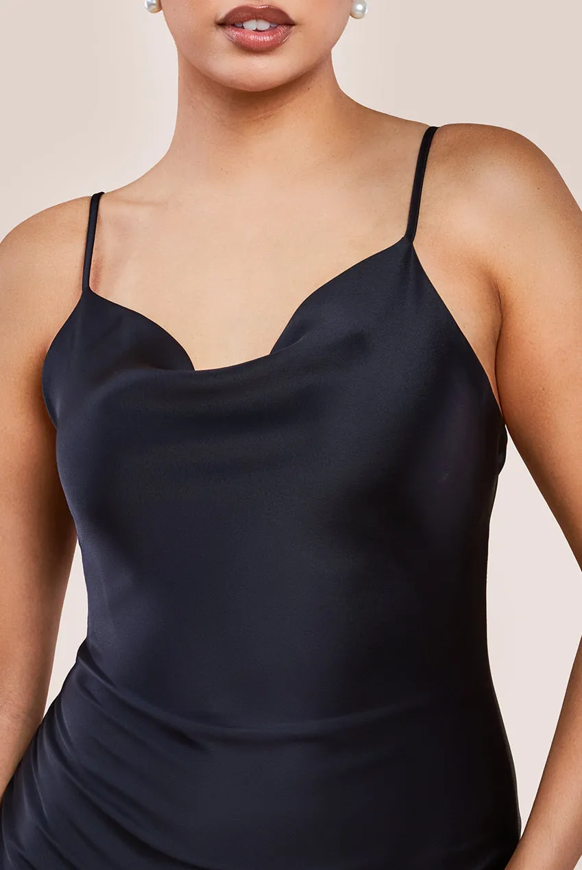 Cowl Neck Satin Slip Cami Midi Dress by Urban Touch sold by Goddiva product image thumbnail 2