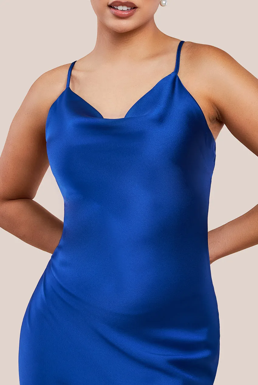 Cowl Neck Satin Slip Cami Midi Dress by Urban Touch sold by Goddiva product image thumbnail 2