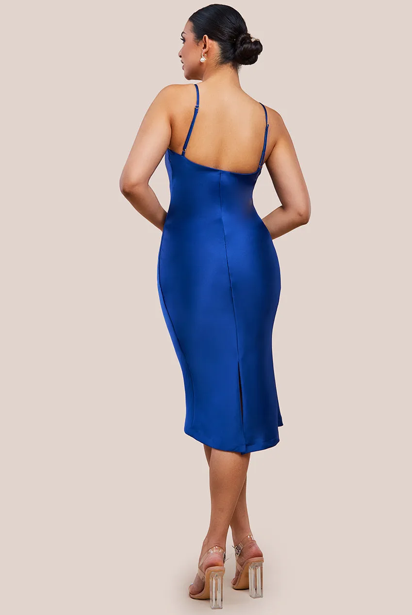 Cowl Neck Satin Slip Cami Midi Dress by Urban Touch sold by Goddiva product image thumbnail 3