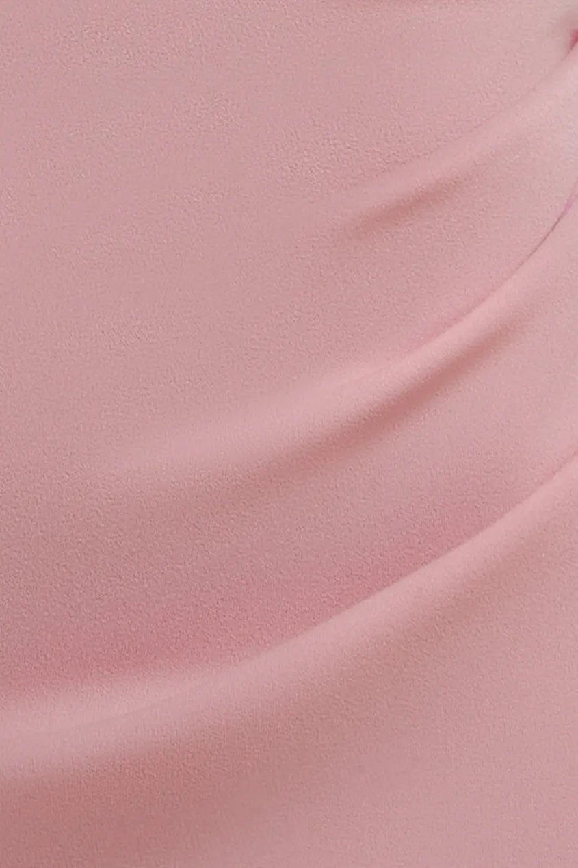Fan Pleated Bardot Scuba Crepe Maxi Dress - Blush Pink by Goddiva sold by Goddiva product image thumbnail 4