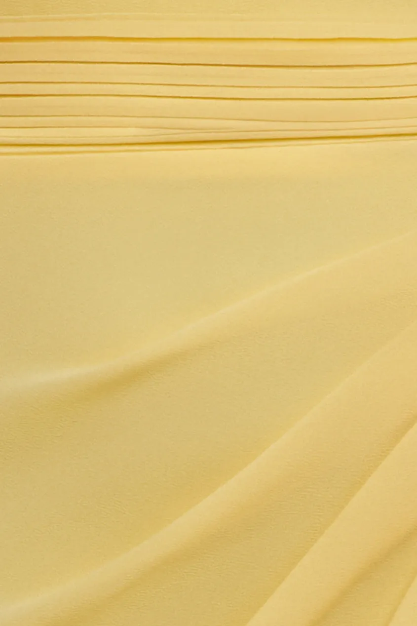 Halterneck Thigh Split Chiffon Maxi Dress - Lemon by Goddiva sold by Goddiva product image thumbnail 4