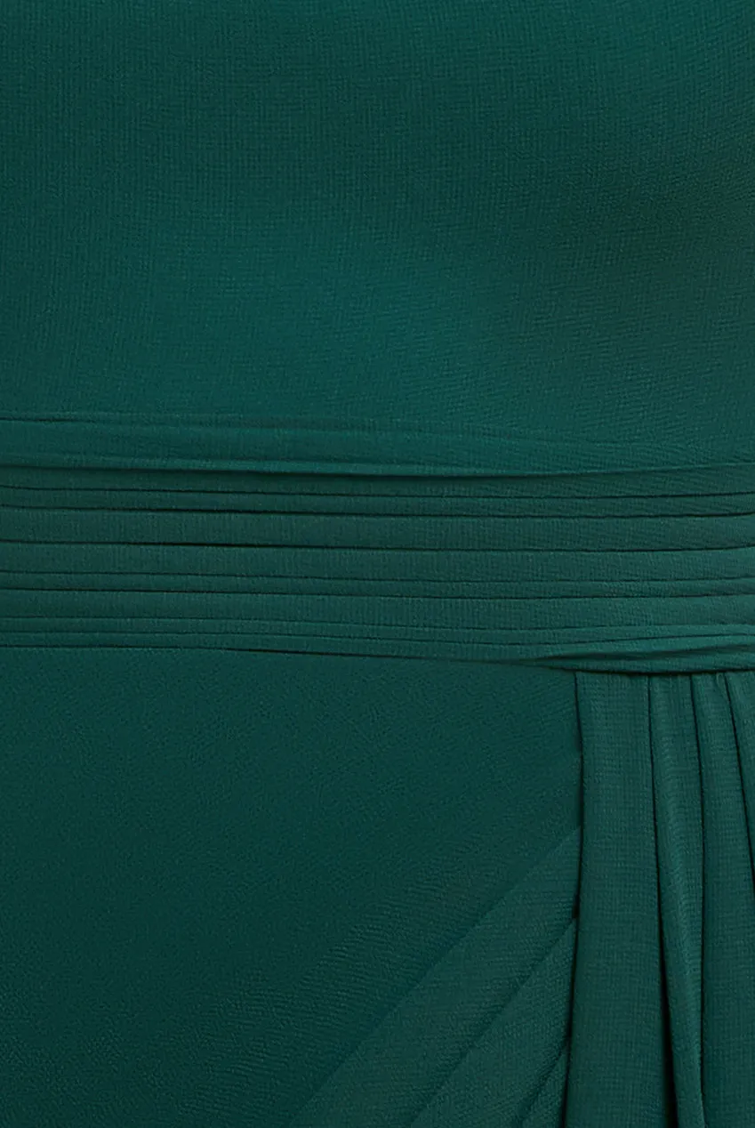 Halterneck Thigh Split Chiffon Maxi Dress - Emerald Green by Goddiva sold by Goddiva product image thumbnail 5