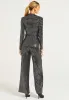 Sequin Plunge Neck Faux Wrap Jumpsuit In Silver by Angeleye sold by Goddiva