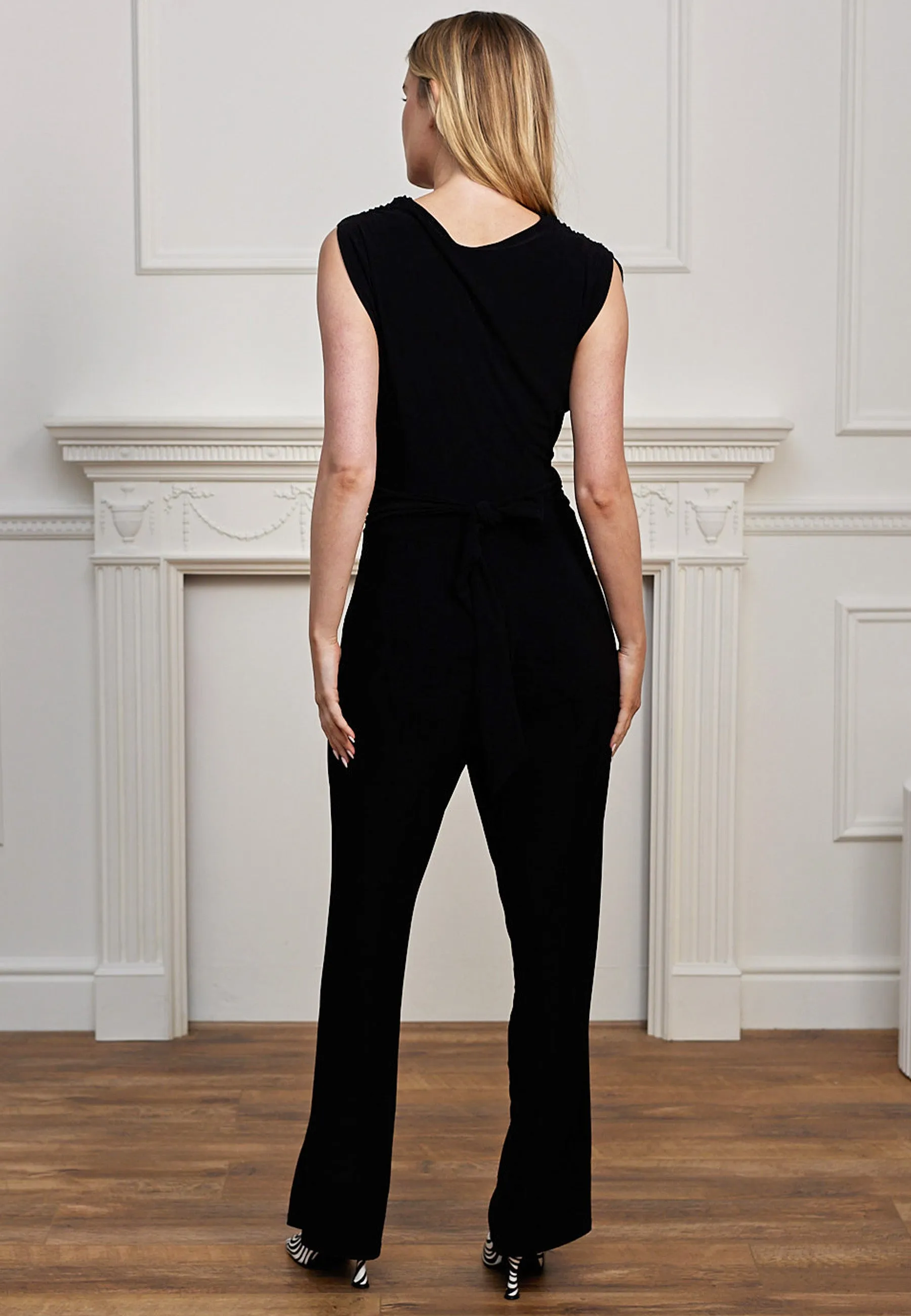 Multi Style Tie Back Jumpsuit In Black by Angeleye sold by Goddiva product image thumbnail 5