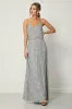Cami Sequin Embellished Maxi Dress In Grey by Angeleye sold by Goddiva