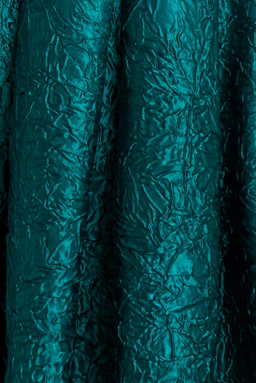 Crushed Satin Sleeveless A Line Midi Dress - Emerald Green by Goddiva sold by Goddiva product image thumbnail 4