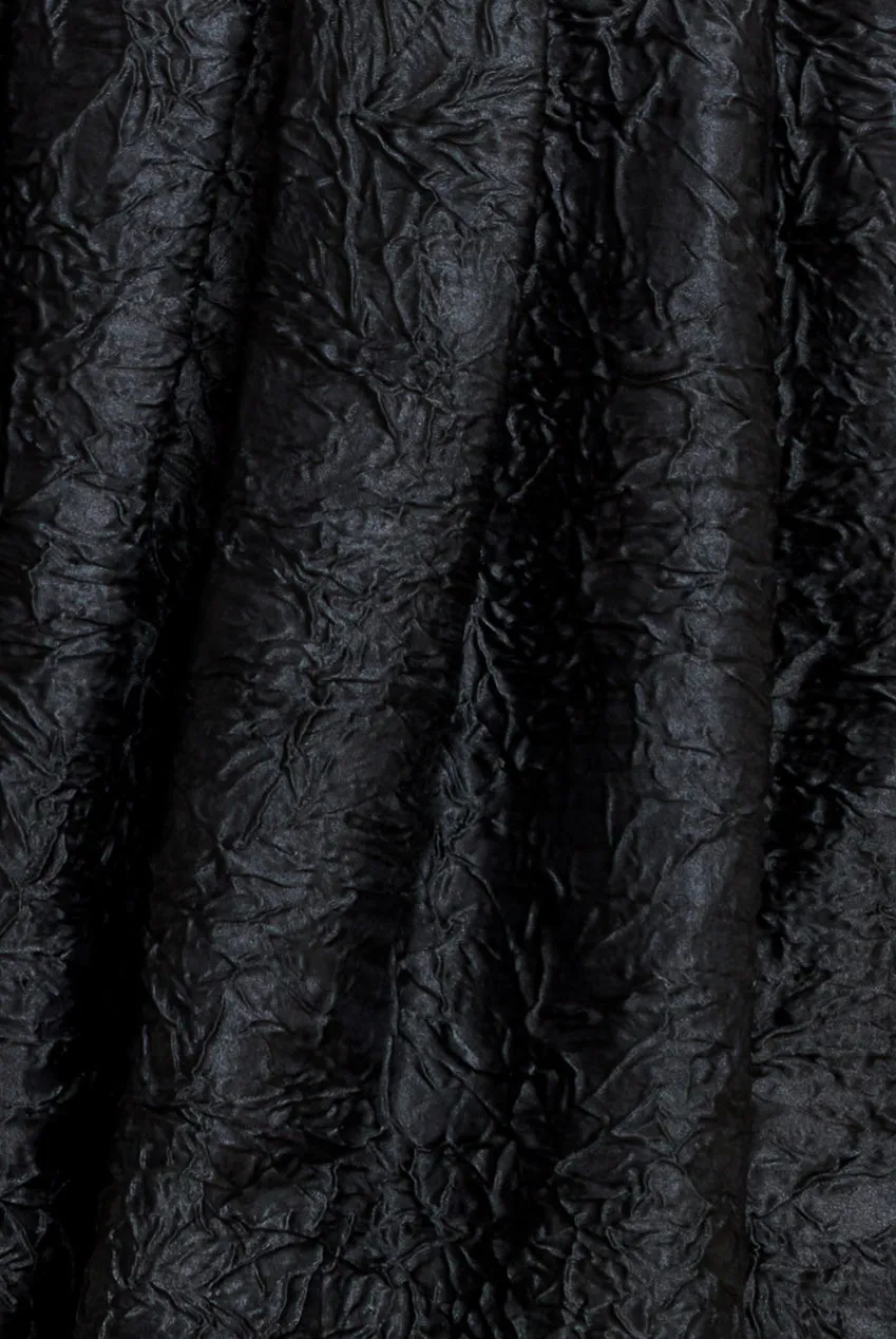 Crushed Satin Sleeveless A Line Midi Dress - Black by Goddiva sold by Goddiva product image thumbnail 4