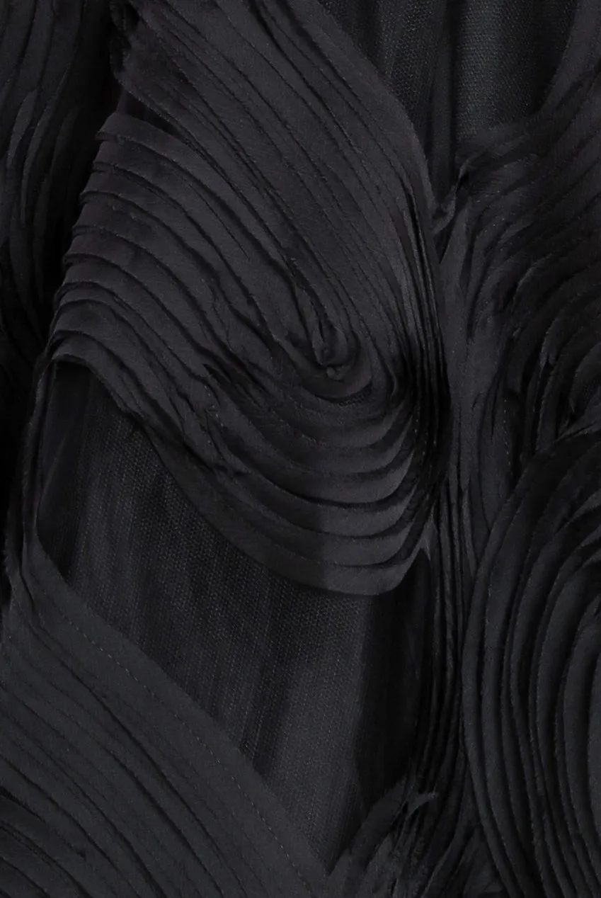 Scuba & Textured Chiffon A Line Midi Dress - Black by Goddiva sold by Goddiva product image thumbnail 4