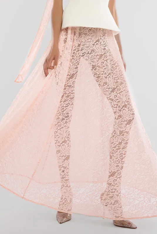 Floral Lace A-Line Maxi Skirt by Goddiva sold by Goddiva