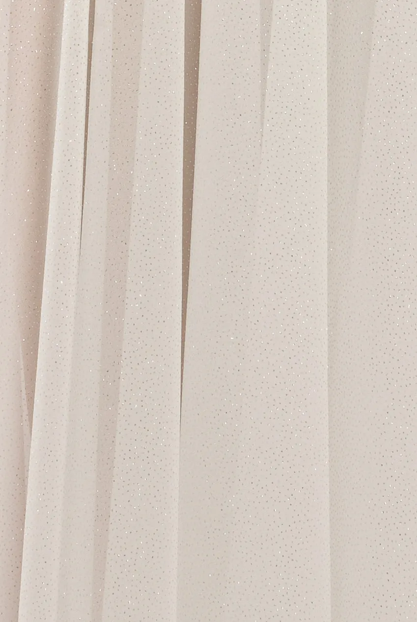 Gathered A-Line Glitter Chiffon Maxi Skirt by Goddiva sold by Goddiva product image thumbnail 4