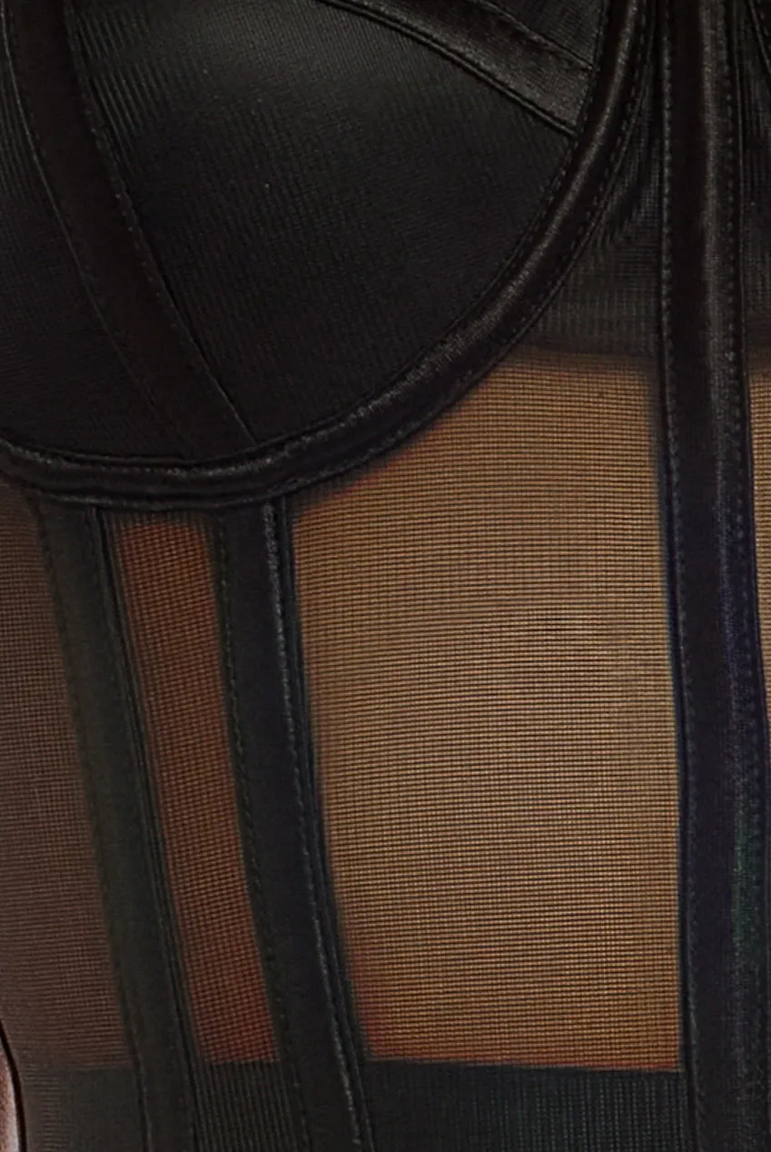 Sheer Panel Mesh Corset by Goddiva sold by Goddiva product image thumbnail 2