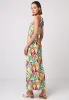 Halterneck Keyhole Maxi Dress In Tropical Papaya Print by Angeleye sold by Goddiva