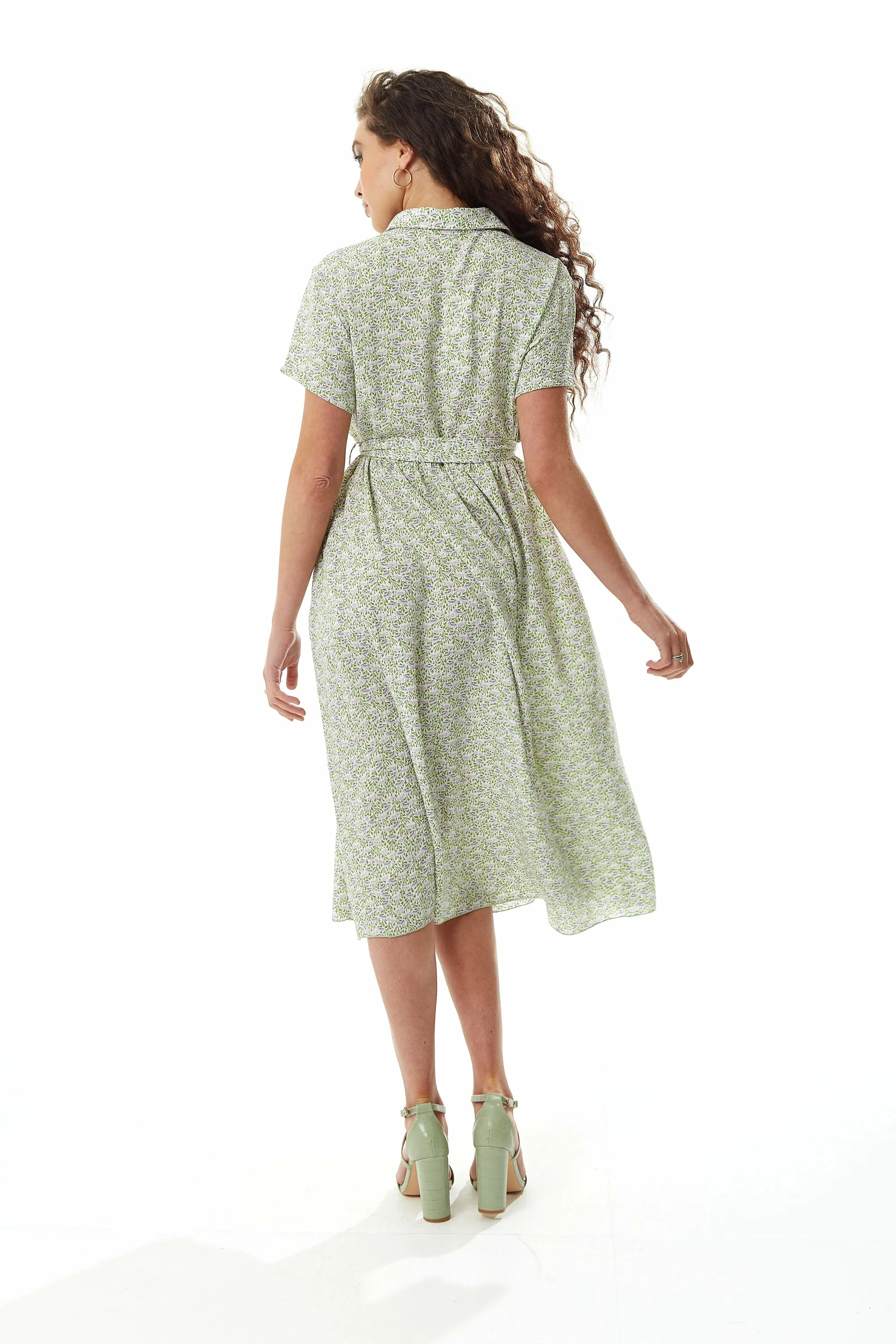 Sage And Purple Floral Midi Dress by Liquorish sold by Goddiva product image thumbnail 4