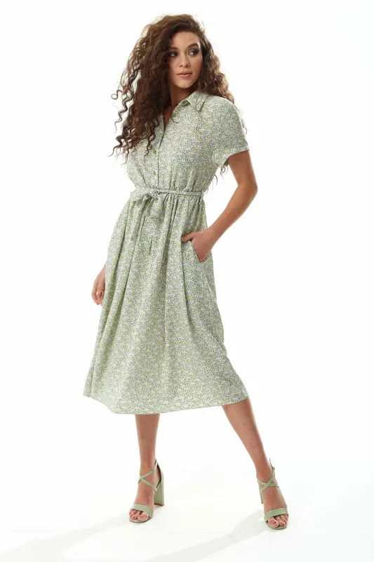 Sage And Purple Floral Midi Dress by Liquorish sold by Goddiva